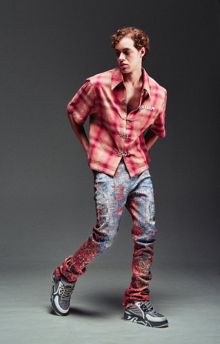 Guapi Red Dust Bandana Denim | Crystal Embellishments