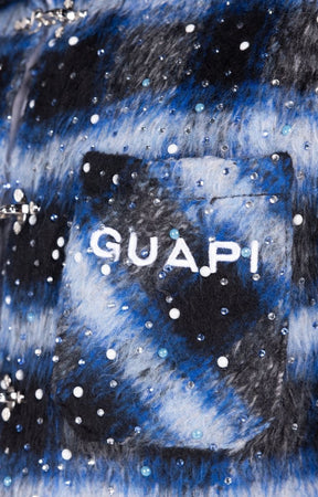 Crystal embellishment detail on Guapi Midnight Sky Shirt.