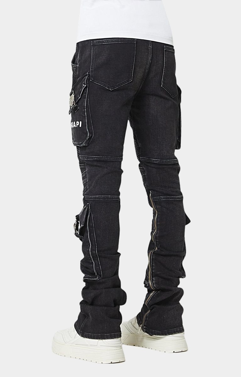 urban classics biker jeans Vintage Black Oblivion Biker Denim 34