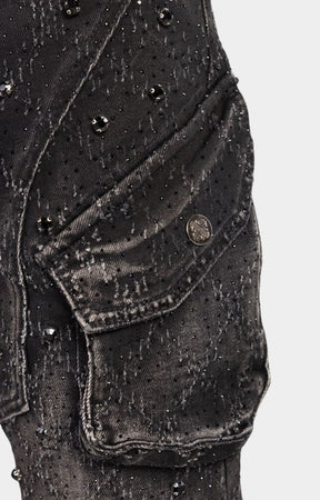 Guapi Obsidian Black Coffin Arc Embellished Denim