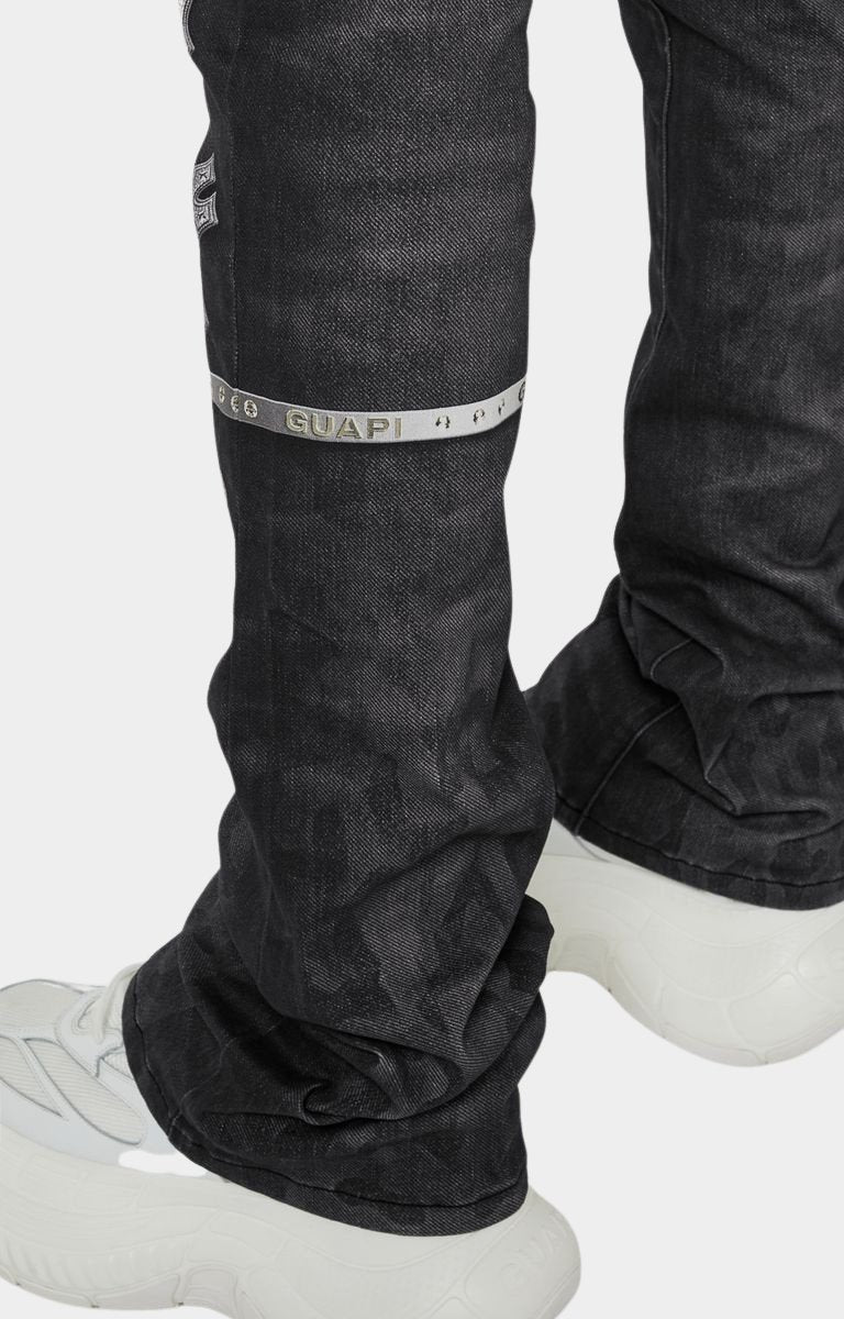 Guapi Obsidian Black Heavens Vault Denim - Slim Stacked Pants