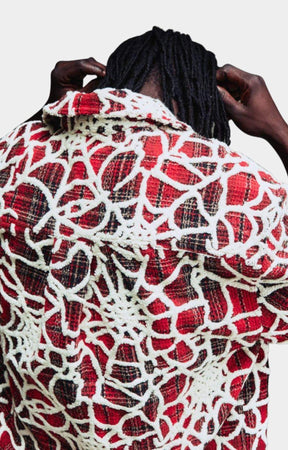 Back view of Guapi Blood Red Widow Web Shirt.