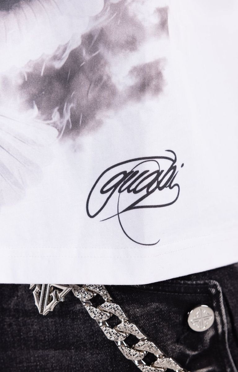 Premium cotton graphic t-shirt with oversized front and back graphics.