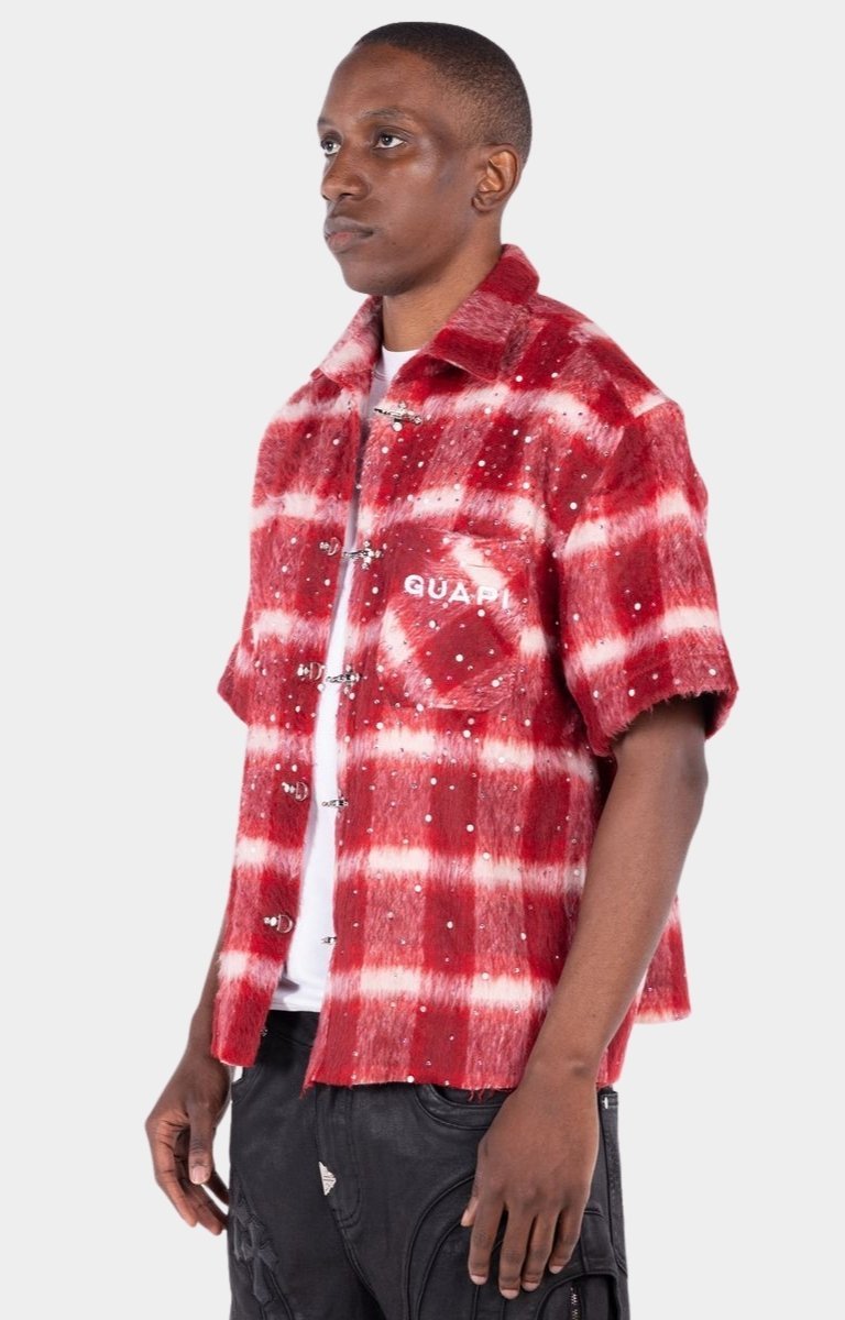 Relaxed fit Guapi Red Inferno Rhinestone Shirt.