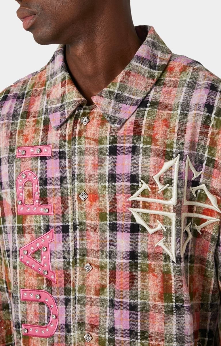 Guapi Rhinestone Flannel leather logo appliqué with crystals