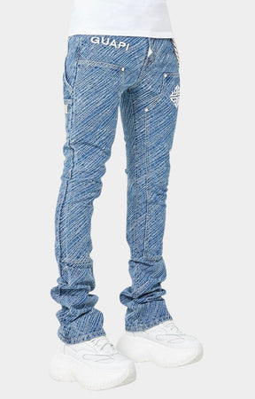 Wave-wash textured fabric detail on Guapi Royal Blue Striker Denim.
