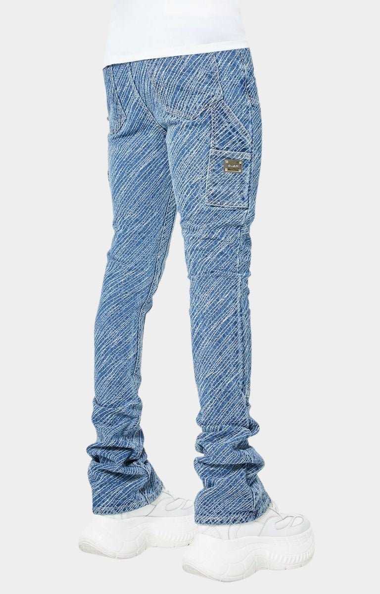 Cargo-style stitched seam detail on Guapi Royal Blue Striker Denim.
