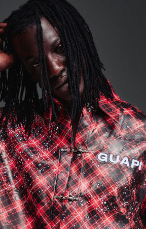 Guapi Vintage Inferno Leather Shirt front view.