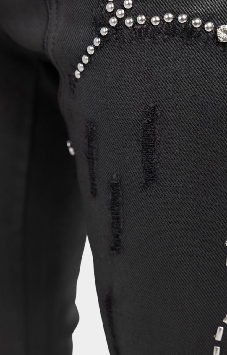 Guapi Obsidian Black Waxed Spider Denim – With Rhinestone