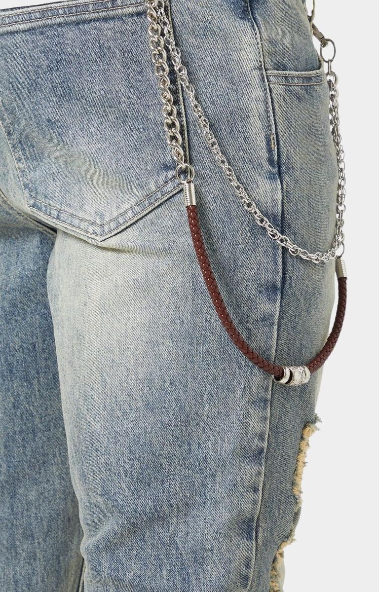 Guapi Vintage Blue Weston Denim chain and leather accessories