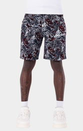 Guapi Wine Red Laser Velvet Shorts featuring luxury textured velvet construction.