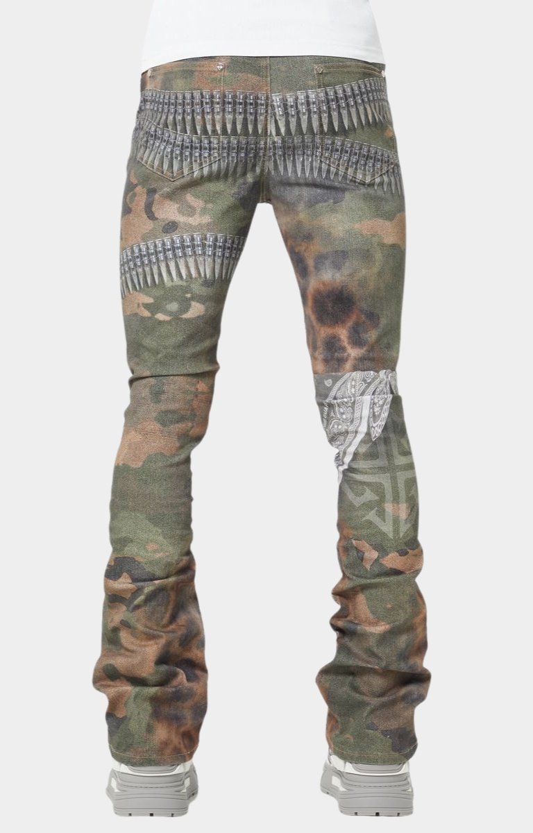 Guapi World Boss Ammo Denim V3 back view bullet belt graphic denim