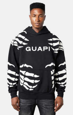 GUAPI Obsidian Black Hell Dragger Hoodie front view.