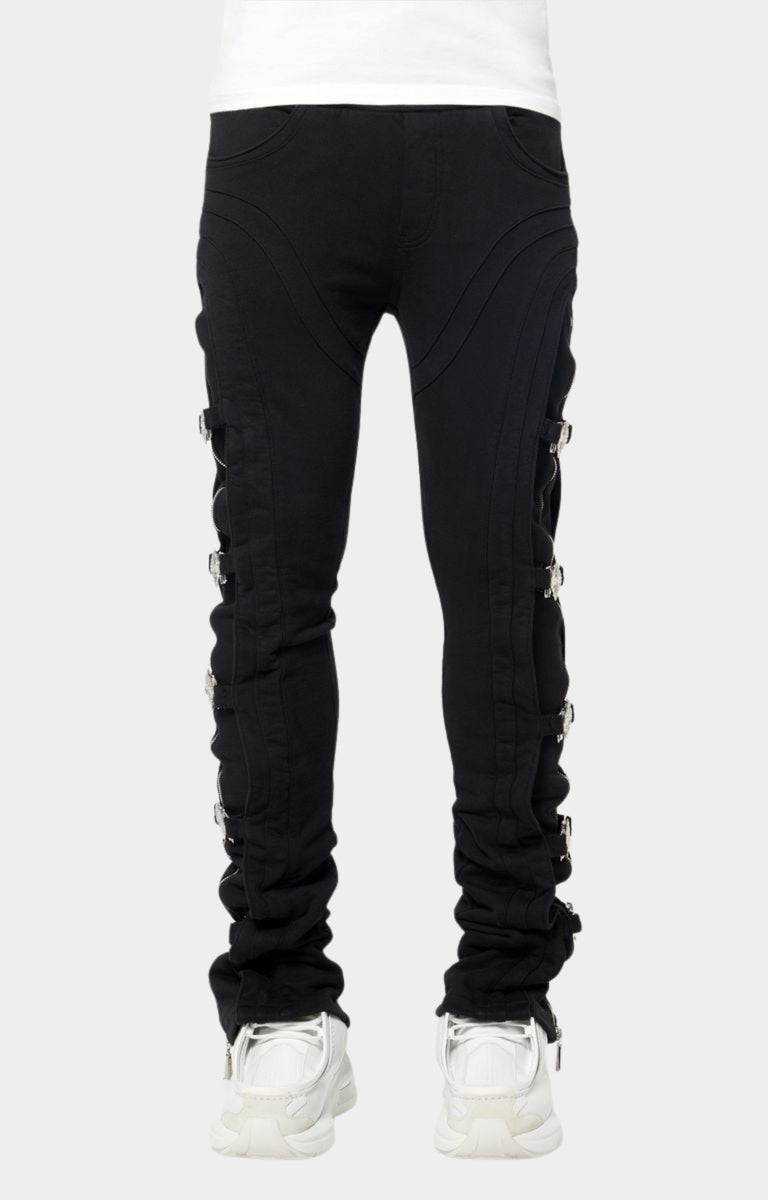GUAPI Obsidian Black Embellished Premium Sweat Pants