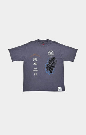 GUNZINII Men’s Graphic Short Sleeve T-Shirt Charcoal – Front View