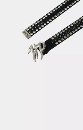 Hyde Park Black Studded Belt