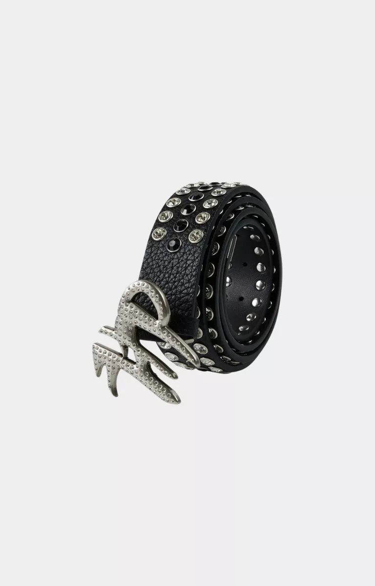 Full-length Hyde Park HP black luxury studded belt.