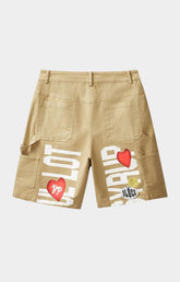 Hyde Park x ALOCS Carpenter Workwear Shorts Brown back view.