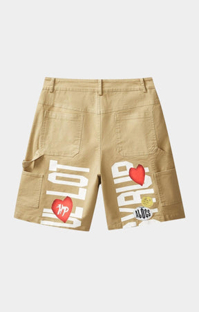 Hyde Park x ALOCS Carpenter Workwear Shorts Brown back view.