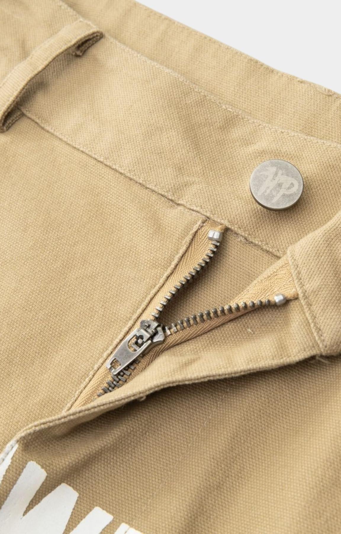 Waistband detail on Hyde Park x ALOCS Carpenter Workwear Shorts.