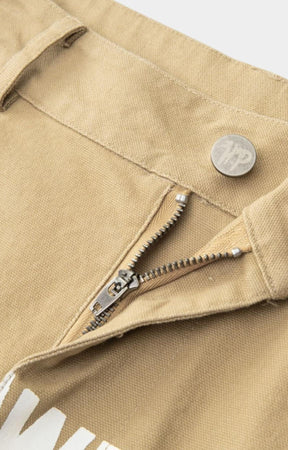 Waistband detail on Hyde Park x ALOCS Carpenter Workwear Shorts.