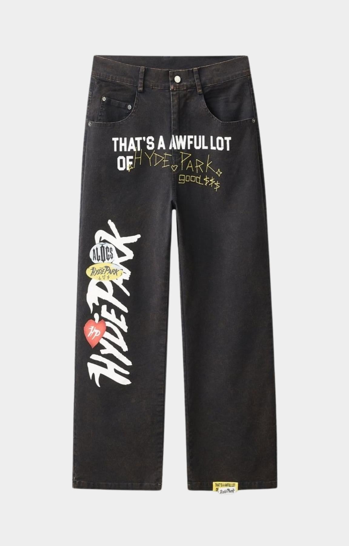 Hyde Park x ALOCS Workwear Mechanic Trouser Black front view.