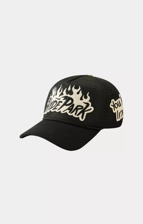 Hyde Park basketball inspired black trucker hat.