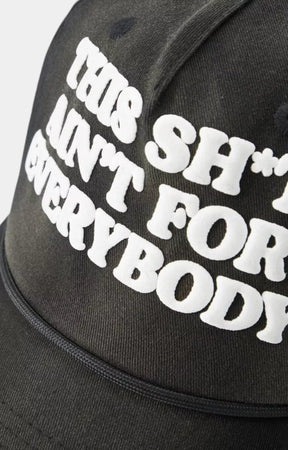 Close-up detail of Hyde Park This Shit Ain't for Everybody graphic cap.