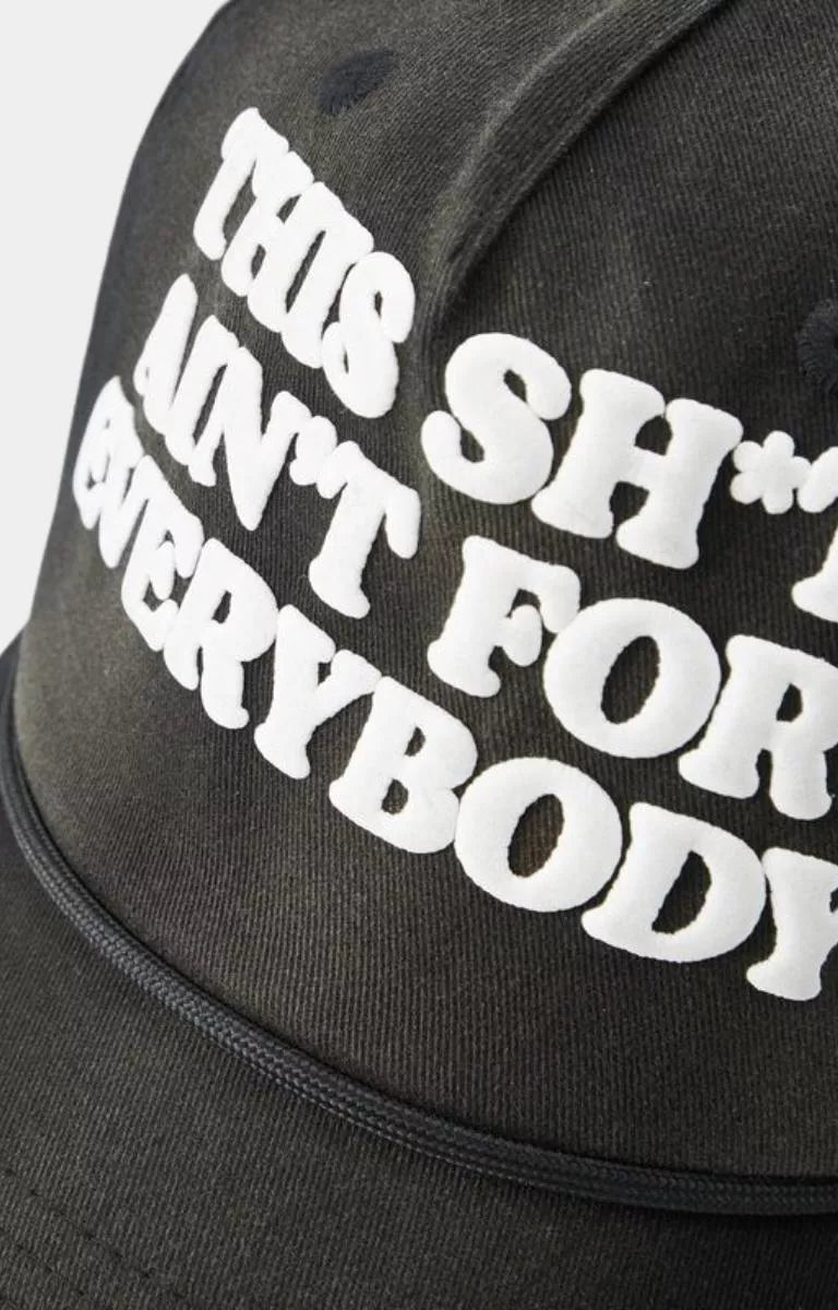 Close-up detail of Hyde Park This Shit Ain't for Everybody graphic cap.