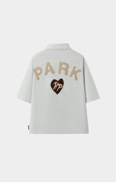 Back view of Hyde Park Casual Pin Stripe Shirt black & white