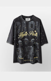 Hyde Park Dark Park Tee black front view with skeleton graphic.