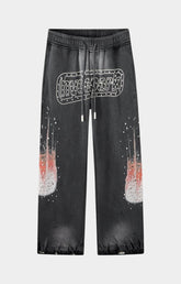 Hyde Park Divine Awakening — Throw Back Wide Leg Jogger — Black