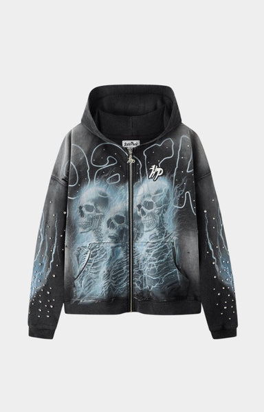 Hyde Park Grayskull Hoodie Black | Throw Back Full Zip | High