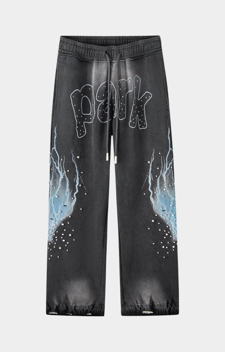 Hyde Park Grayskull Throw Back Wide Leg Jogger Black front view