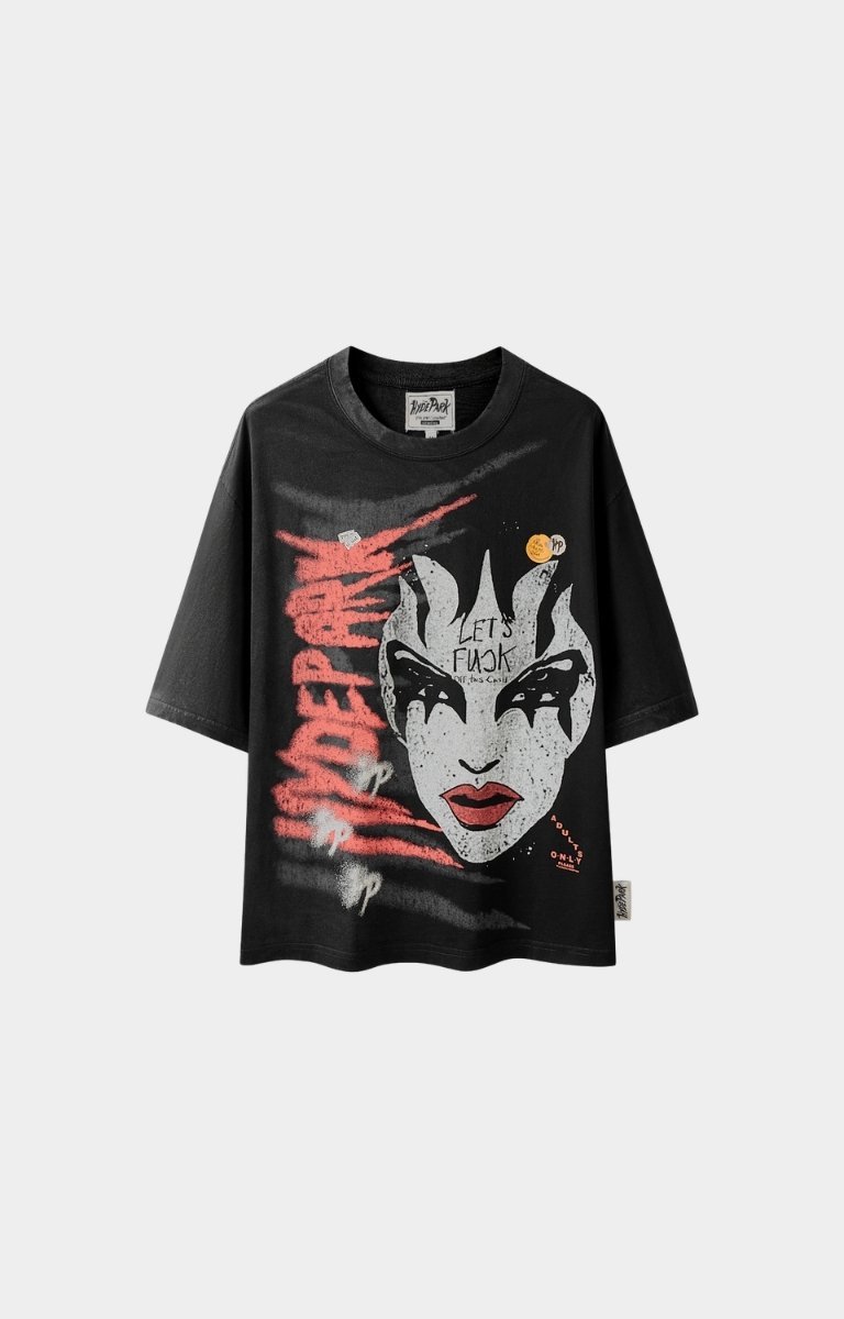 Hyde Park Hard Luck T Shirt Black front graphic view. Premium fabric for perfect streetwear look. 