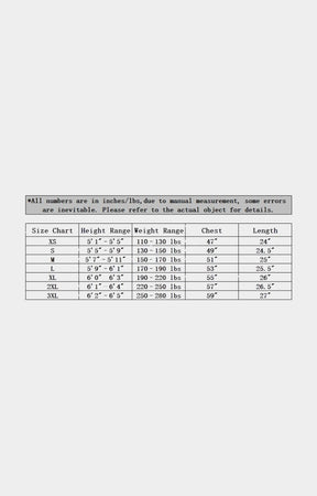 size chart for hyde park hoodies