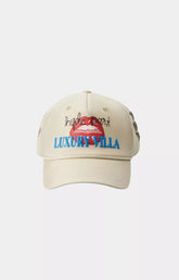 Hyde Park Luxury Resort light khaki cotton stretch cap front view.