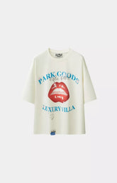 Hyde Park Luxury Resort oversized white t-shirt front view premium streetwear.