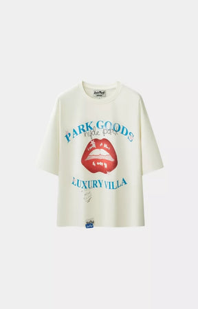 Hyde Park Luxury Resort oversized white t-shirt front view premium streetwear.