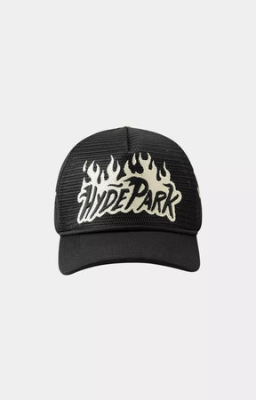 Hyde Park Nothing But Net Trucker Hat Black front view.