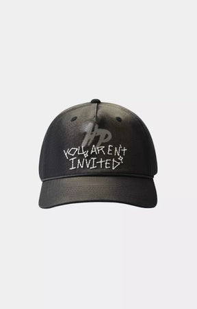 Hyde Park Over Spray black streetwear cap front view premium cotton stretch cap.