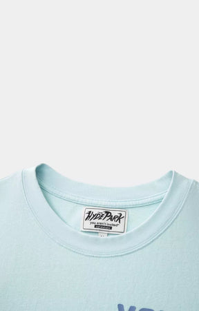 Close-up detail of Hyde Park Encapsulate oversized graphic t shirt