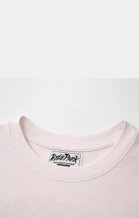 Premium cotton oversized t shirt in pink featuring Hyde Park artwork.