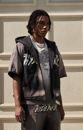 Streetwear outfit featuring Hyde Park black tribal hoodie.