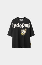 Hyde Park Power Skull Camo Heart Tee front view green and black streetwear shirt