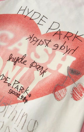embroidery design of Hyde Park Pink Raglan Streetwear T-Shirt