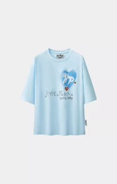 Hyde Park Stencil Heart Oversized Tee Blue front view.