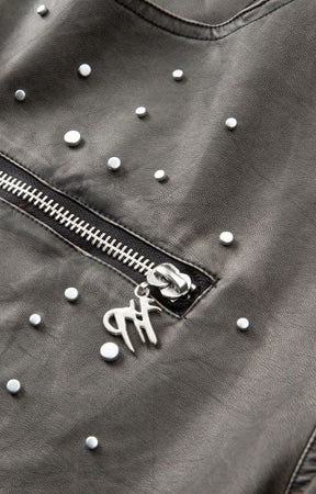 Hyde Park “Super Speed Racer” Studded Moto Shorts - Black