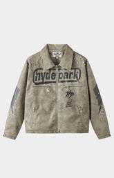 Hyde Park Super Speed Racer Moto Jacket Sand front view