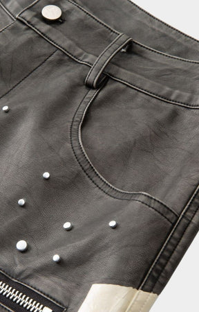Hyde Park “Super Speed Racer” Studded Moto Shorts - Black